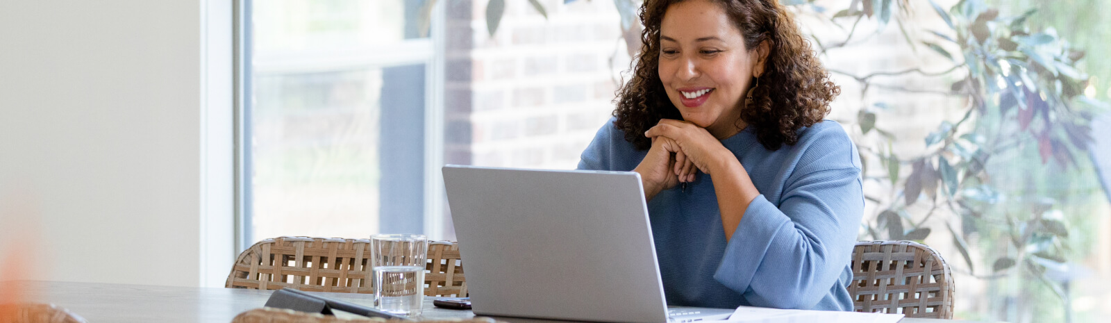 Female on computer