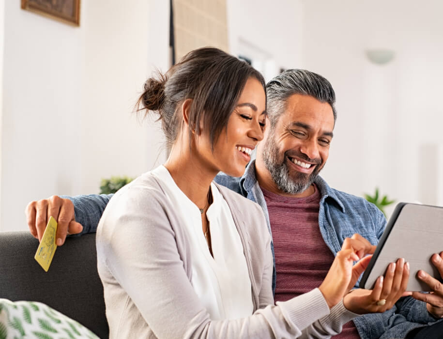 Two people on tablet